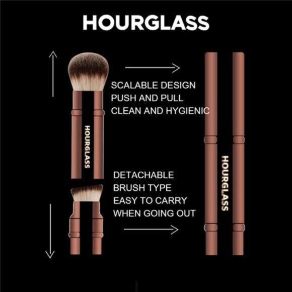 Hourglass Makeup Brush- No.26 Double Head Retractable Foundation Brush Fiber - Picture 3 of 5